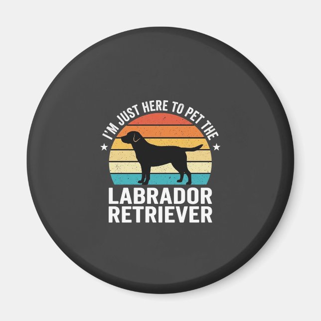 Labrador Retriever Retro Hund Kramar Magnet (Framsidan)