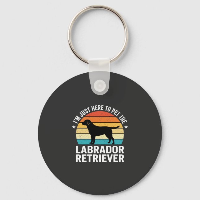 Labrador Retriever Retro Hund Kramar Nyckelring (Framsida)