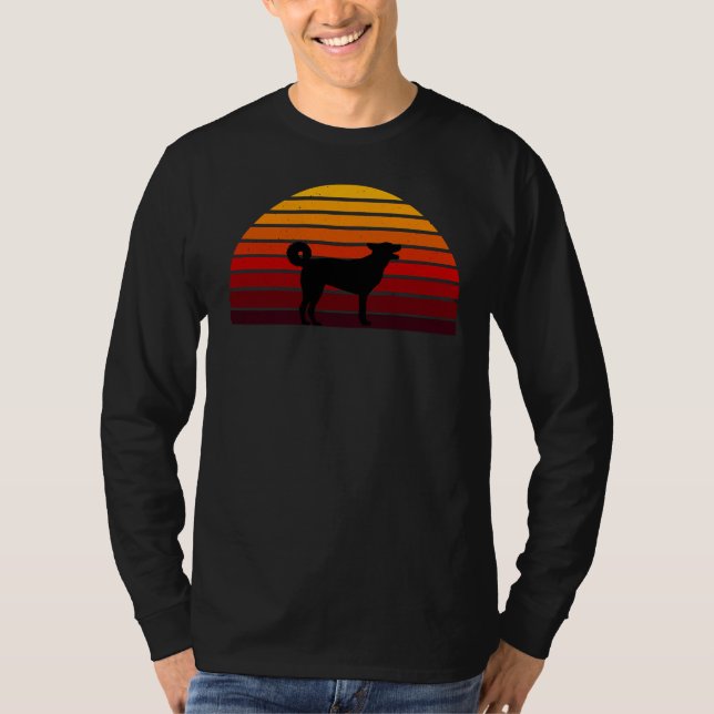 Labrador Retriever Retro Sunset T Shirt (Framsida)