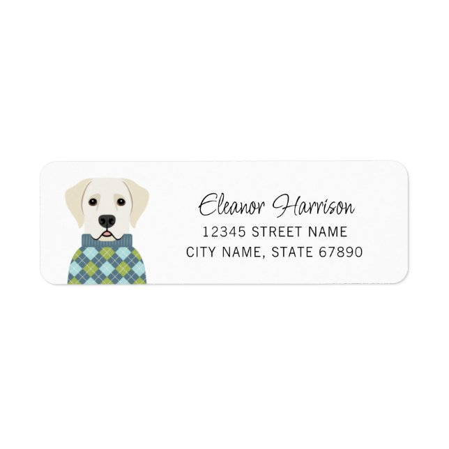 Labrador Retriever-Returetiketter Returadress Etikett (Framsidan)