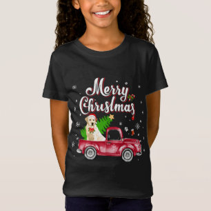 Labrador Retriever Rides Red Lastbil jul Pajam T Shirt