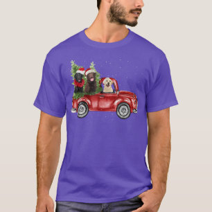 Labrador Retriever Riding Red Lastbil Julafton Mer T Shirt