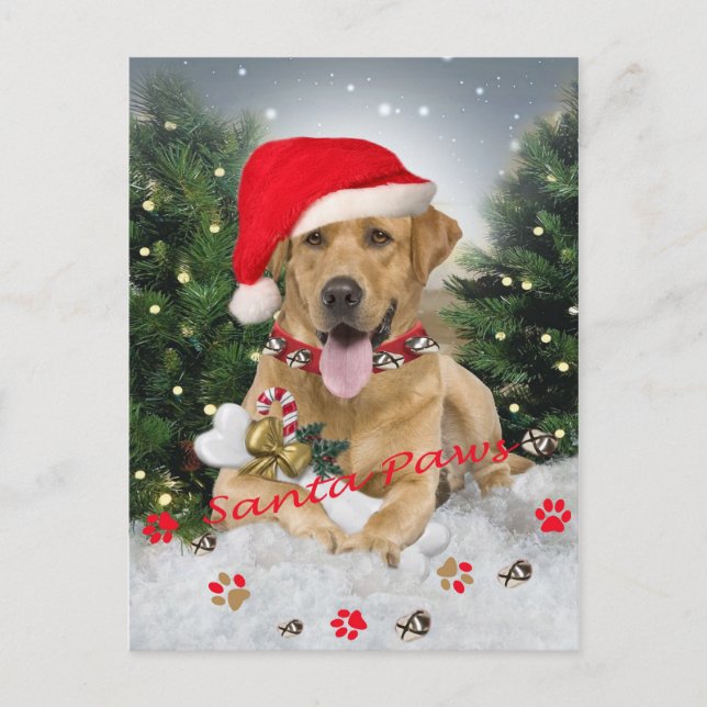 Labrador Retriever Santa Gifts Helg Vykort (Framsida)