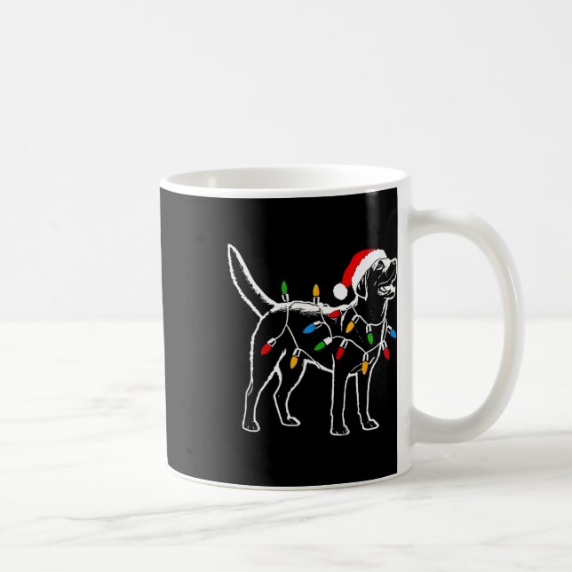 Labrador Retriever Santa Hat jul Ljus Julafton Kaffemugg (Höger)