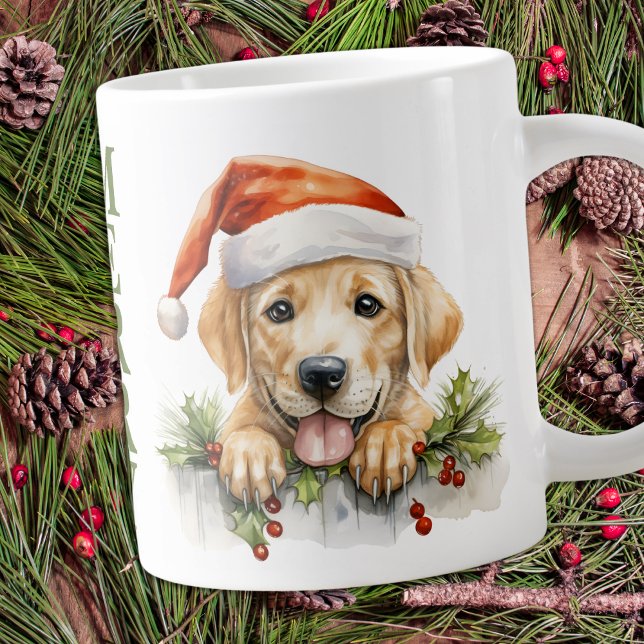 Labrador Retriever Santa Hund jul Puppy Jumbo Mugg (Skapare uppladdad)