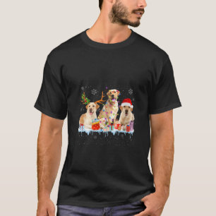 Labrador Retriever Santa Reindeer Light Snö Julaft T Shirt