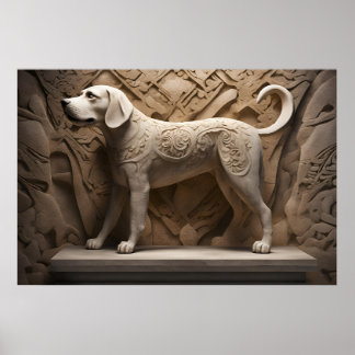 Labrador Retriever Sculpture Poster