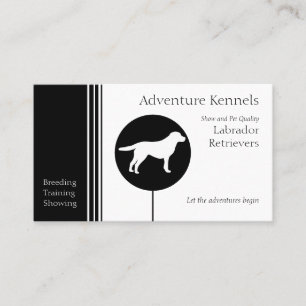 Labrador Retriever Silhouette Modern Black White Visitkort