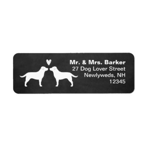 Labrador Retriever Silhouettes med hjärta Cute Returadress Etikett