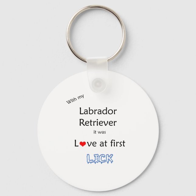 Labrador Retriever Slickar design Nyckelring (Framsida)