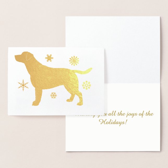 Labrador Retriever Snöflingor i Foil Folierat Kort (Display)