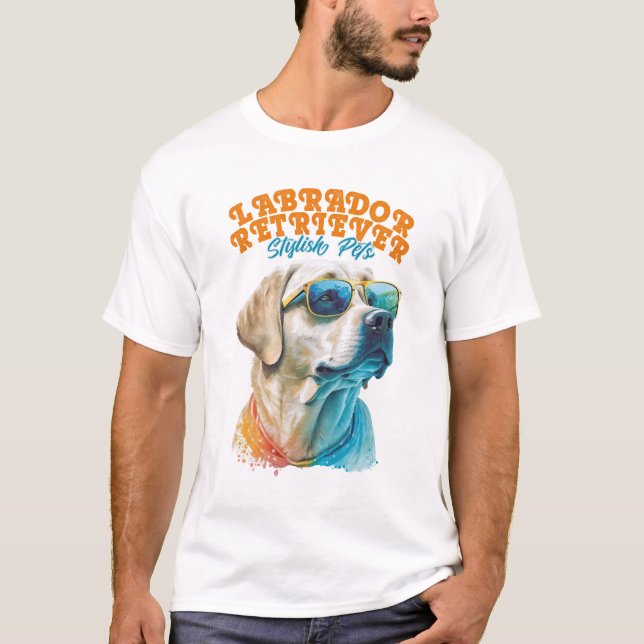 Labrador Retriever Snyggt Pets T Shirt (Framsida)