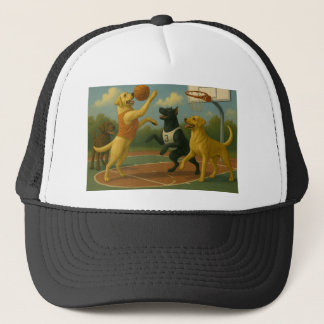 Labrador Retriever som spelar basketboll  Keps