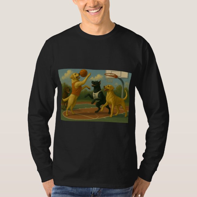 Labrador Retriever som spelar basketboll  T Shirt (Framsida)