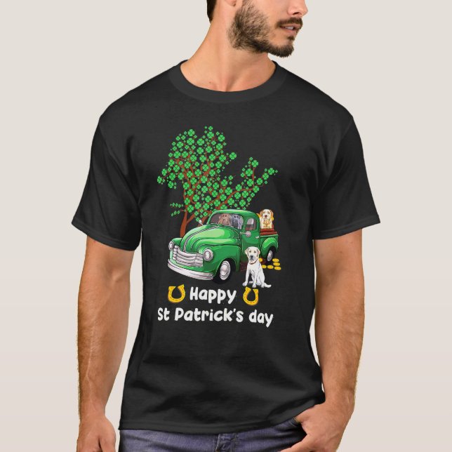 Labrador Retriever St patricks day Lastbil Shamroc T Shirt (Framsida)
