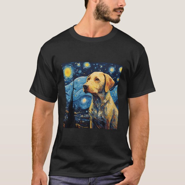 Labrador Retriever Starry Night for Hund Hund Da T Shirt (Framsida)