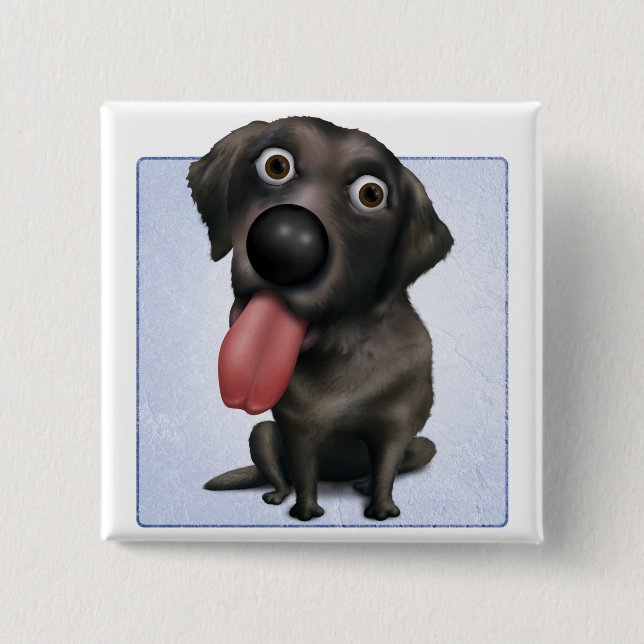 Labrador Retriever (svart) Knapp (Framsida)