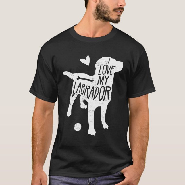 Labrador Retriever Svart lab Fetch T Shirt (Framsida)