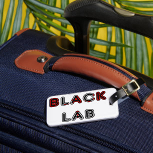 Labrador Retriever Svart Lab Flagga I Namn Bagagebricka
