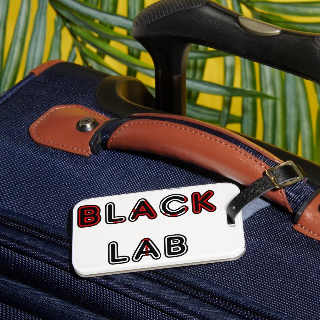Labrador Retriever Svart Lab Flagga I Namn Bagagebricka (Framsida Insitu 3)