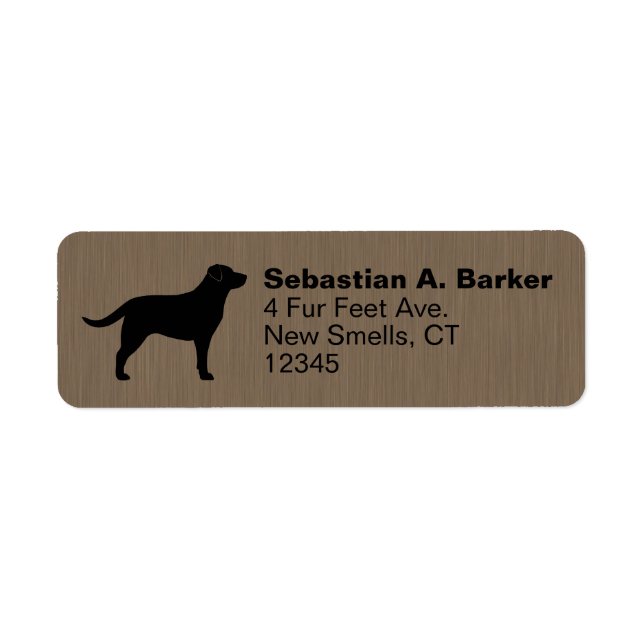 Labrador Retriever Svart lab Hund Returadress Etikett (Framsidan)