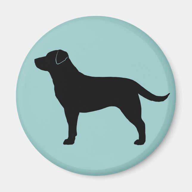 Labrador Retriever (svart) Magnet (Framsidan)