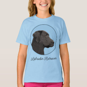 Labrador Retriever Svart Målning Original Hund Kon T Shirt