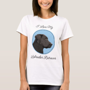 Labrador Retriever Svart Målning Original Hund Kon T Shirt