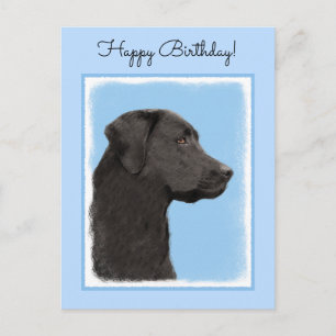 Labrador Retriever Svart Målning Original Hundkons Vykort
