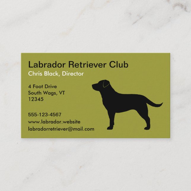 Labrador Retriever (Svart) Visitkort (Framsida)