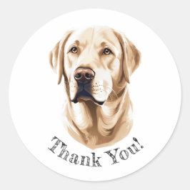 Labrador Retriever Tack! Stickers Runt Klistermärke