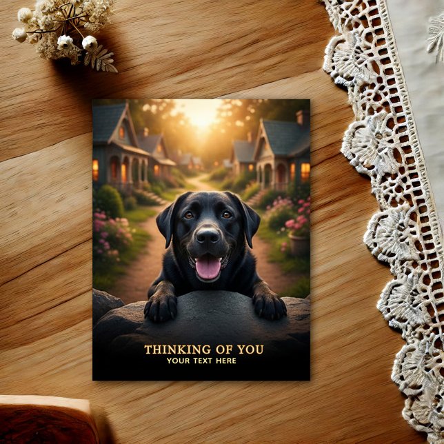 Labrador Retriever Tänker På Dig Postkort Vykort (Skapare uppladdad)