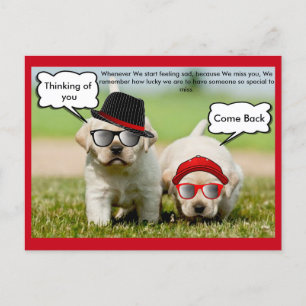 Labrador Retriever tänker på dig till kom tillbaka Vykort