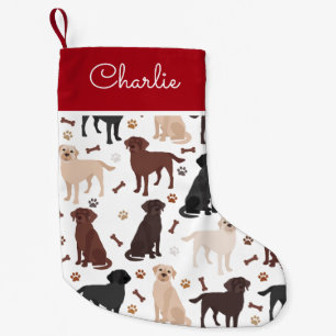 Labrador Retriever Tass och Bones egna namn Liten Julstrumpa
