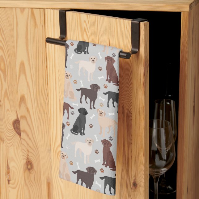 Labrador Retriever Tass och Bones Kitchen Towel Kökshandduk (Thirds Fold)