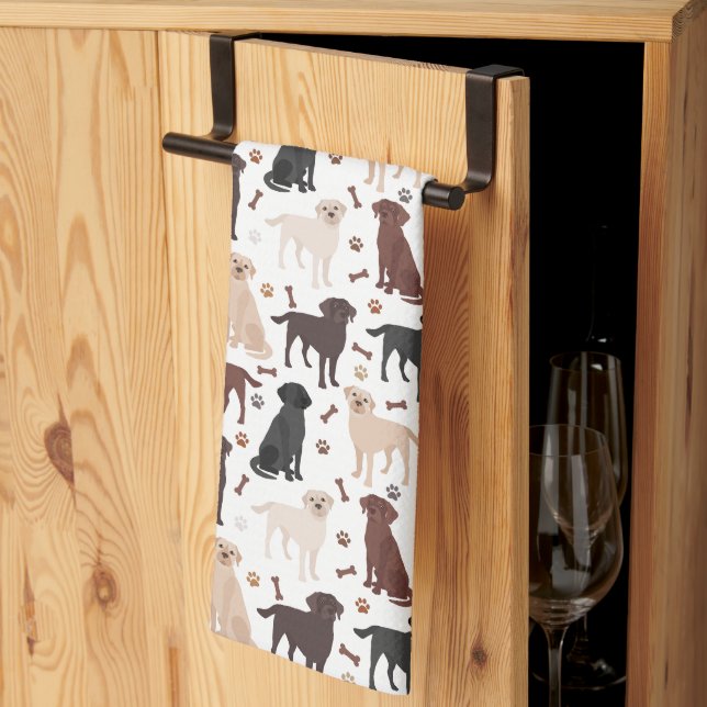 Labrador Retriever Tass och Bones Kitchen Towel Kökshandduk (Thirds Fold)