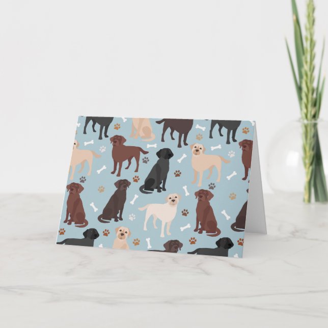 Labrador Retriever Tass och Bones Kort (Framsida)