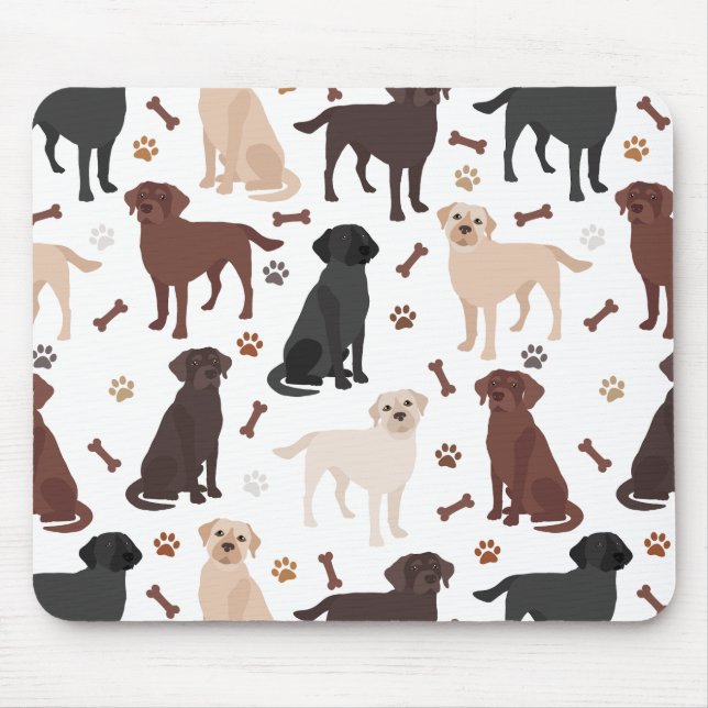 Labrador Retriever Tass och Bones Mouse Pad Musmatta (Framsidan)