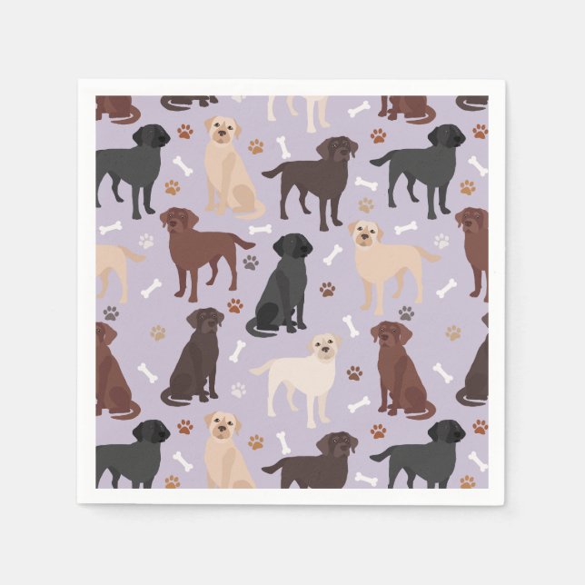 Labrador Retriever Tass och Bones Napkins Pappersservett (Framsidan)