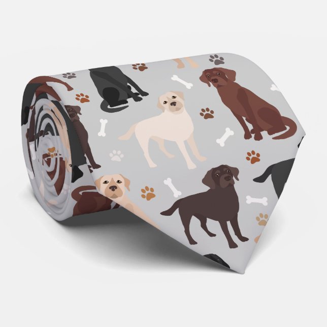 Labrador Retriever Tass och Bones Neck Tie Slips (Rullad)