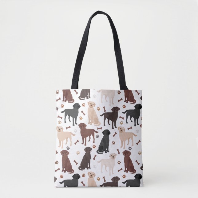 Labrador Retriever Tass och Bones Tote Bag Tygkasse (Framsida)