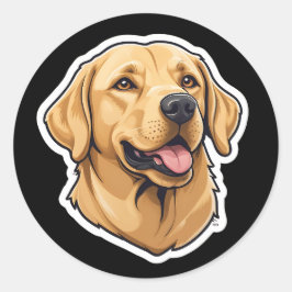 Labrador Retriever-tecknad Runt Klistermärke