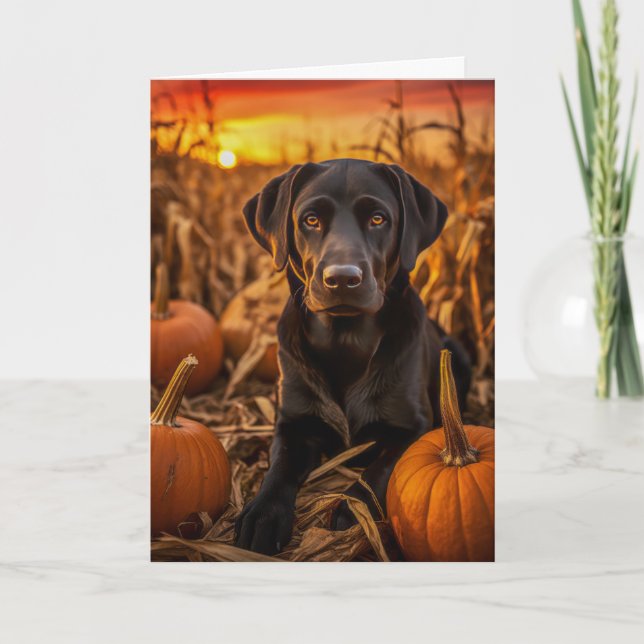 Labrador Retriever Thanksgiving Helgkort (Framsida)