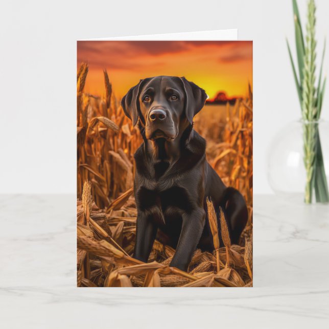Labrador Retriever Thanksgiving Helgkort (Framsida)