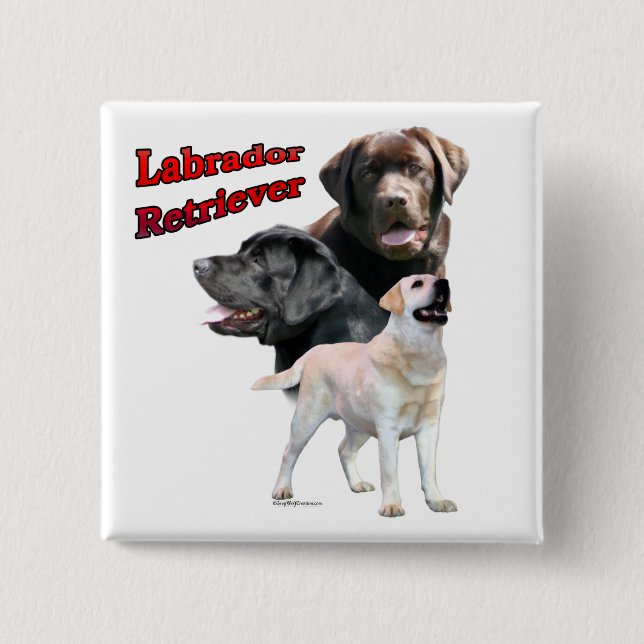 Labrador Retriever Trio 2 - Button Knapp (Framsida)
