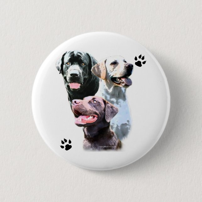 Labrador Retriever Trio - Button Knapp (Framsida)