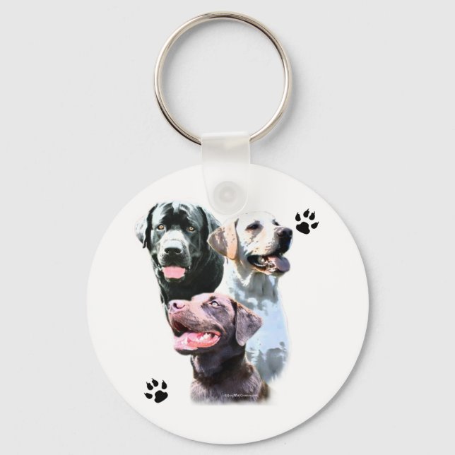 Labrador Retriever Trio - nyckelkedja Nyckelring (Framsida)