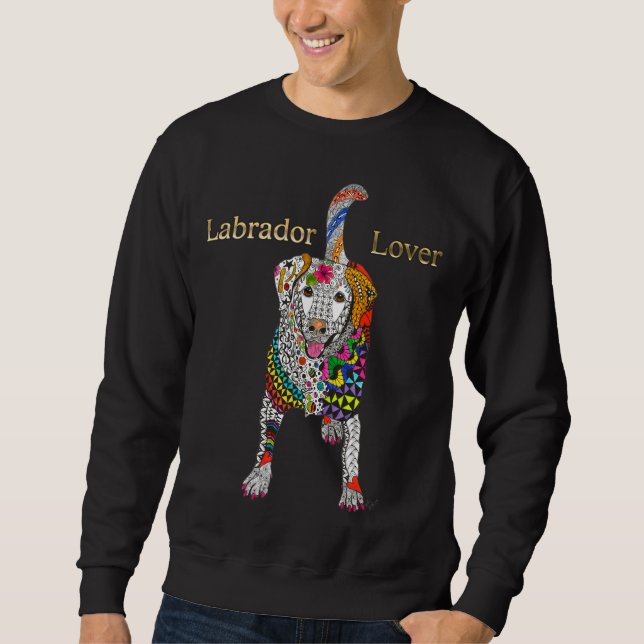 Labrador Retriever-tröja Lång Ärmad Tröja (Framsida)