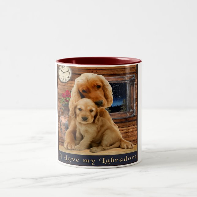 Labrador retriever Tvåtons kaffekopp (Center)
