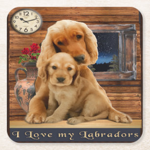 Labrador Retriever Underlägg Papper Kvadrat